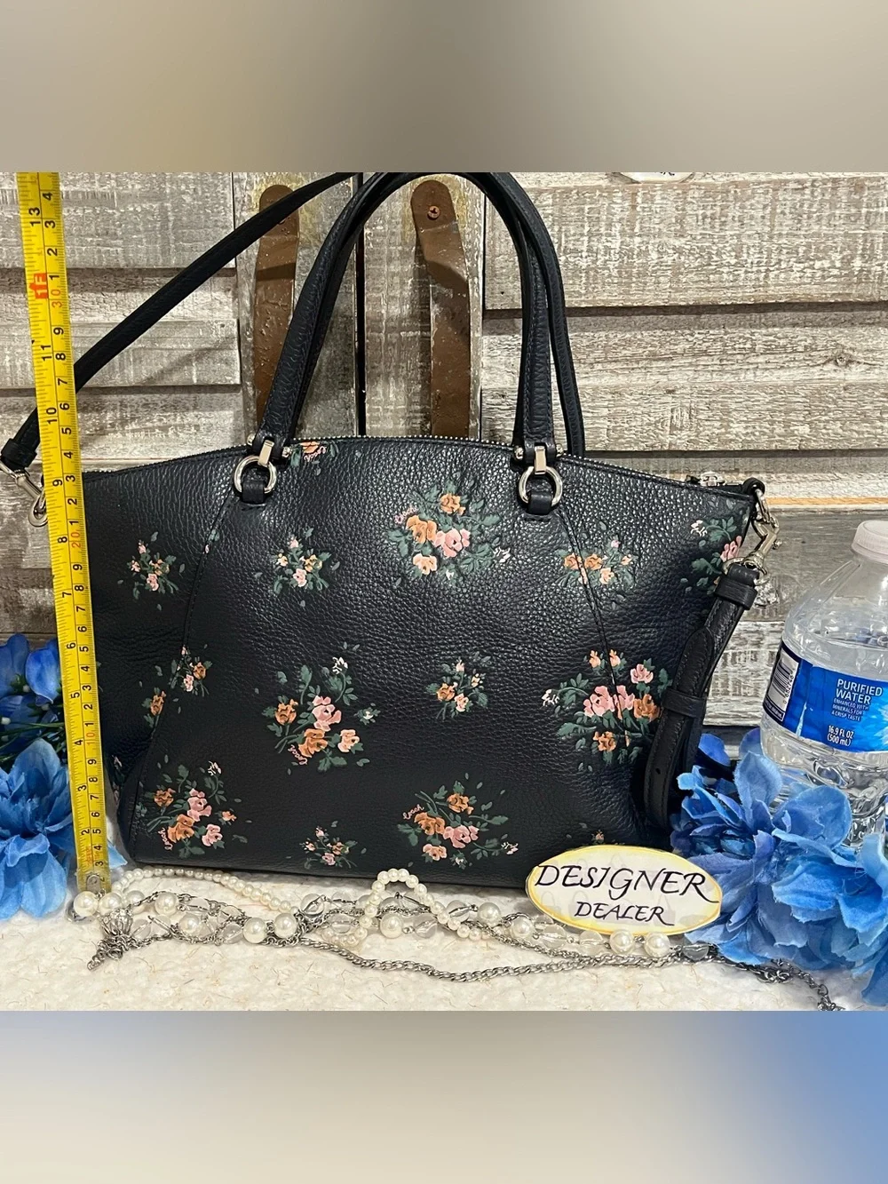COACH Prairie Satchel Rose Bouquet Midnight Blue 91603